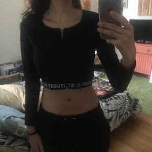 Stüssy long sleeve zip crop